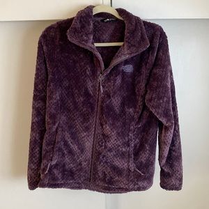North Face soft fuzzy warm mid-weight jacket with thumb holes